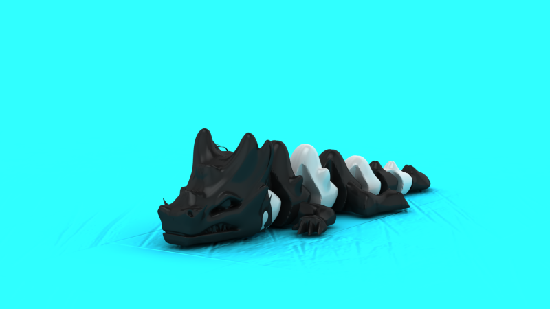Kerangka Naga Bergaya Model Cetak 3D .c4d .max .obj .3ds .fbx .stl .blend 