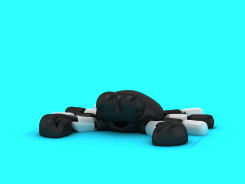 Scheletro di granchio stilizzato carino Modello di stampa 3D