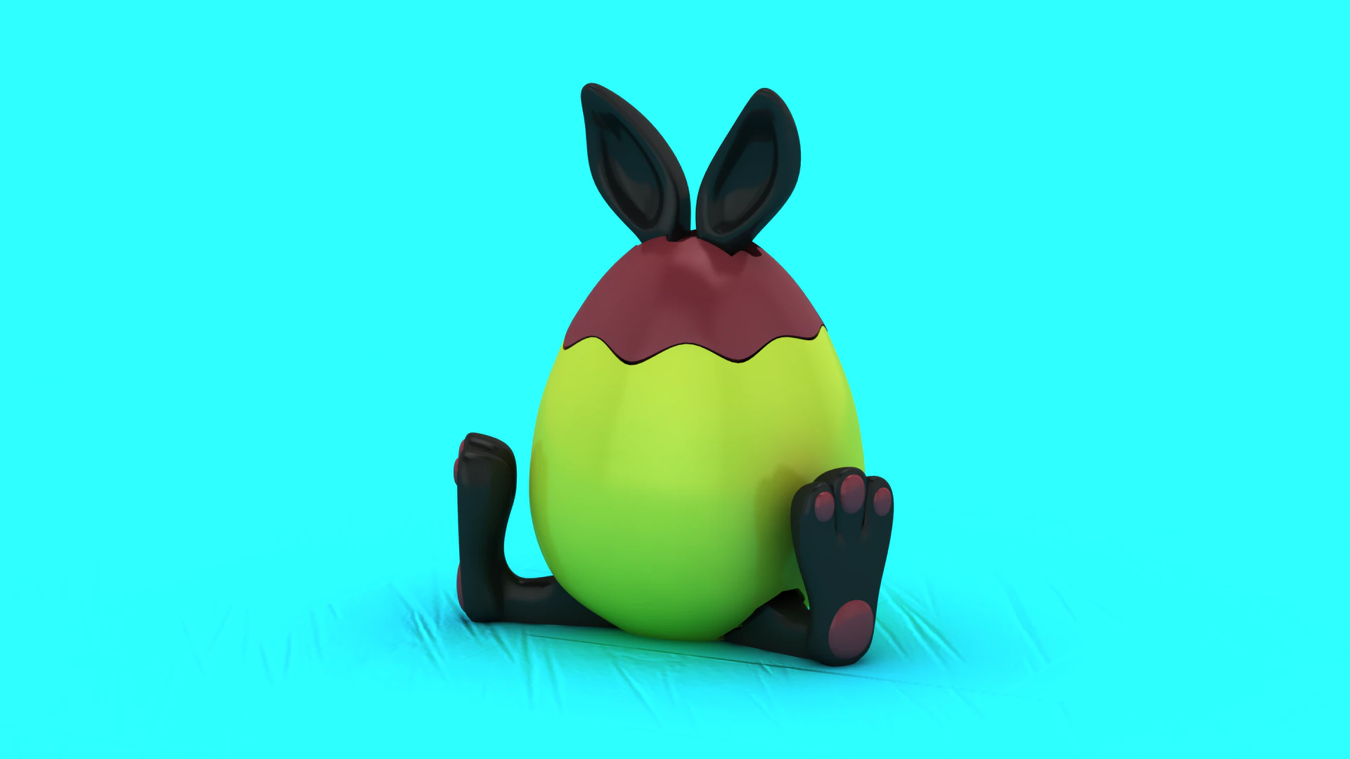 Cute Bunny Pear Character 3D Print Model .c4d .max .obj .3ds .fbx .stl .blend 