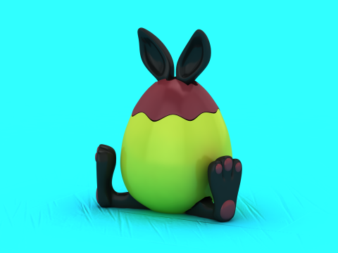 Schattig Bunny Pear-karakter 3D printmodel