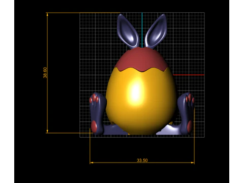 Cute Bunny Pear Character 3D Print Model