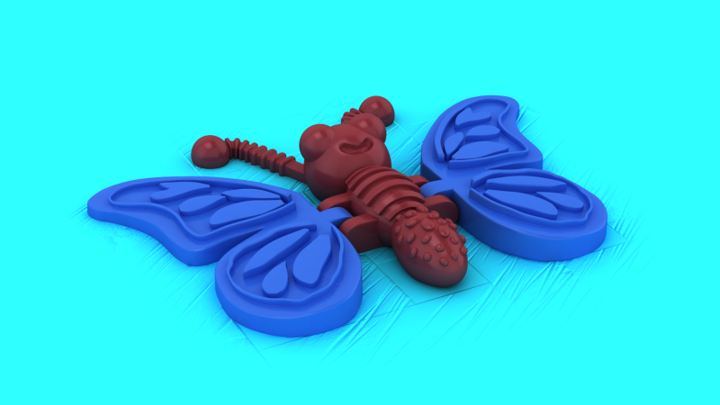 Cute Butterfly Character 3D Print Model .c4d .max .obj .3ds .fbx .stl .blend