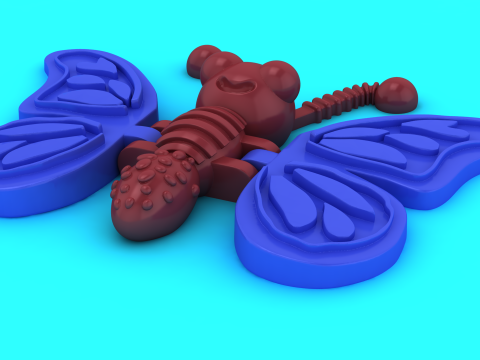 Cute Butterfly Character 3D Print Model