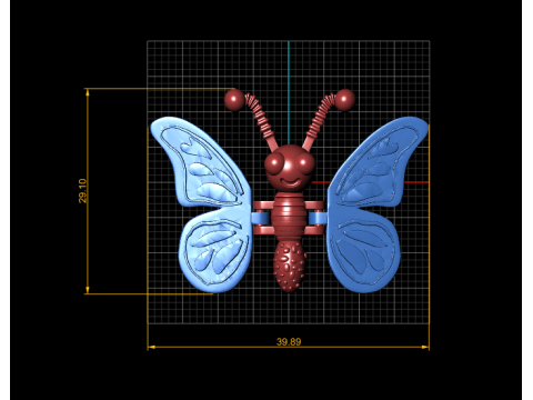 Cute Butterfly Character 3D Print Model