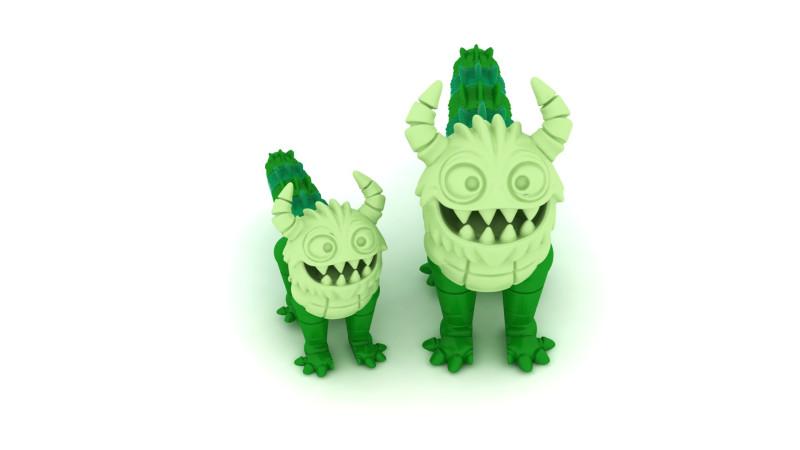 Cute Horned Monster Figurine 3D Printable 3D Print Model .c4d .max .obj .3ds .fbx .stl .blend