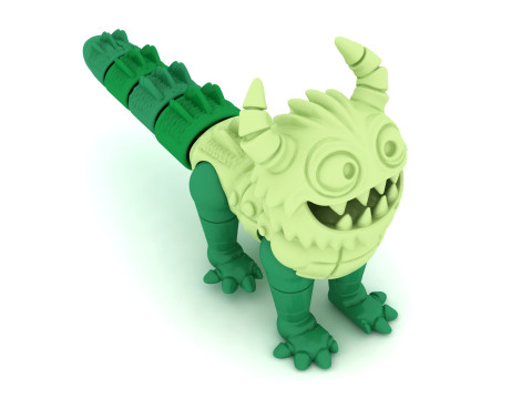 Cute Horned Monster Figurine 3D Printable 3D Print Model