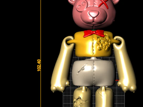 Estatueta de boneca de pel&uacute;cia fofa e assustadora para impress&atilde;o em 3D Modelo de Impressão 3D