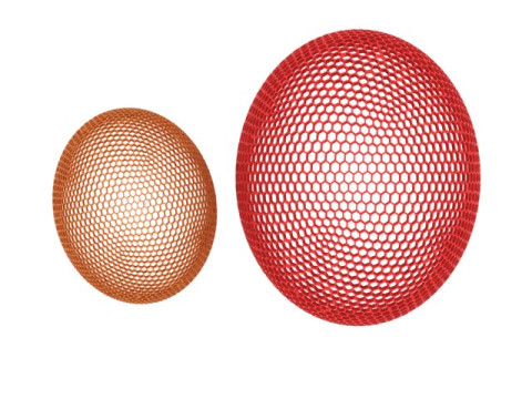 パラメトリック六角メッシュ楕円形シェル 3D 印刷可能 3Dプリントモデル