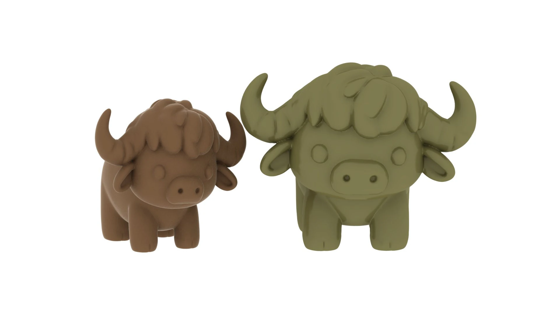 Cute Buffalo Figurine 3D Printable 3D Print Model .c4d .max .obj .3ds .fbx .stl .blend