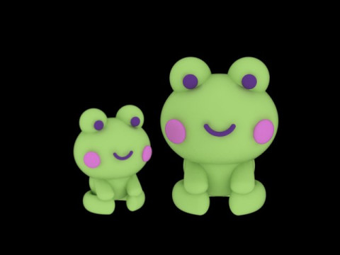 3D 印刷可能なかわいいカエルの置物 3Dプリントモデル