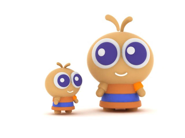 Cute Big-Eye Cartoon Character Figurine 3D Printable 3D Print Model .c4d .max .obj .3ds .fbx .stl .blend
