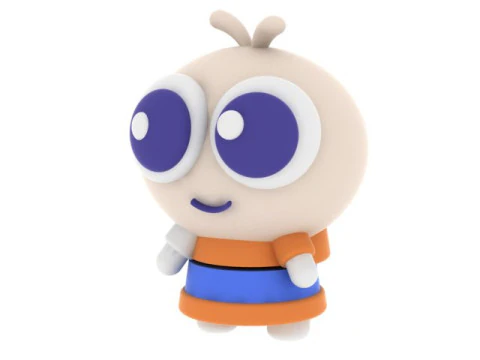 Cute Big-Eye Cartoon Character Figurine 3D Printable 3D Print Model