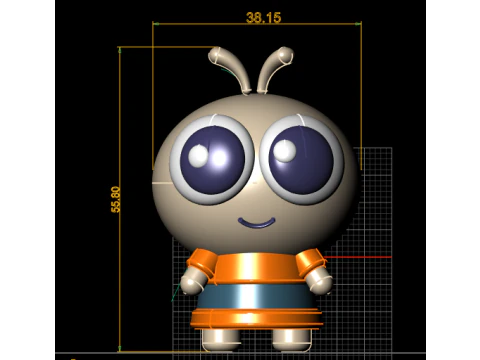 Cute Big-Eye Cartoon Character Figurine 3D Printable 3D Print Model