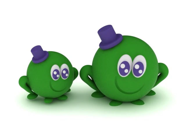 Cute Green Top Hat Monster 3D Printable 3D Print Model .c4d .max .obj .3ds .fbx .stl .blend 
