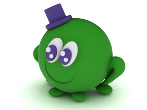 Cute Green Top Hat Monster 3D Printable 3D Print Model
