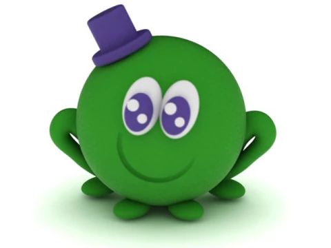 Cute Green Top Hat Monster 3D Printable 3D Print Model