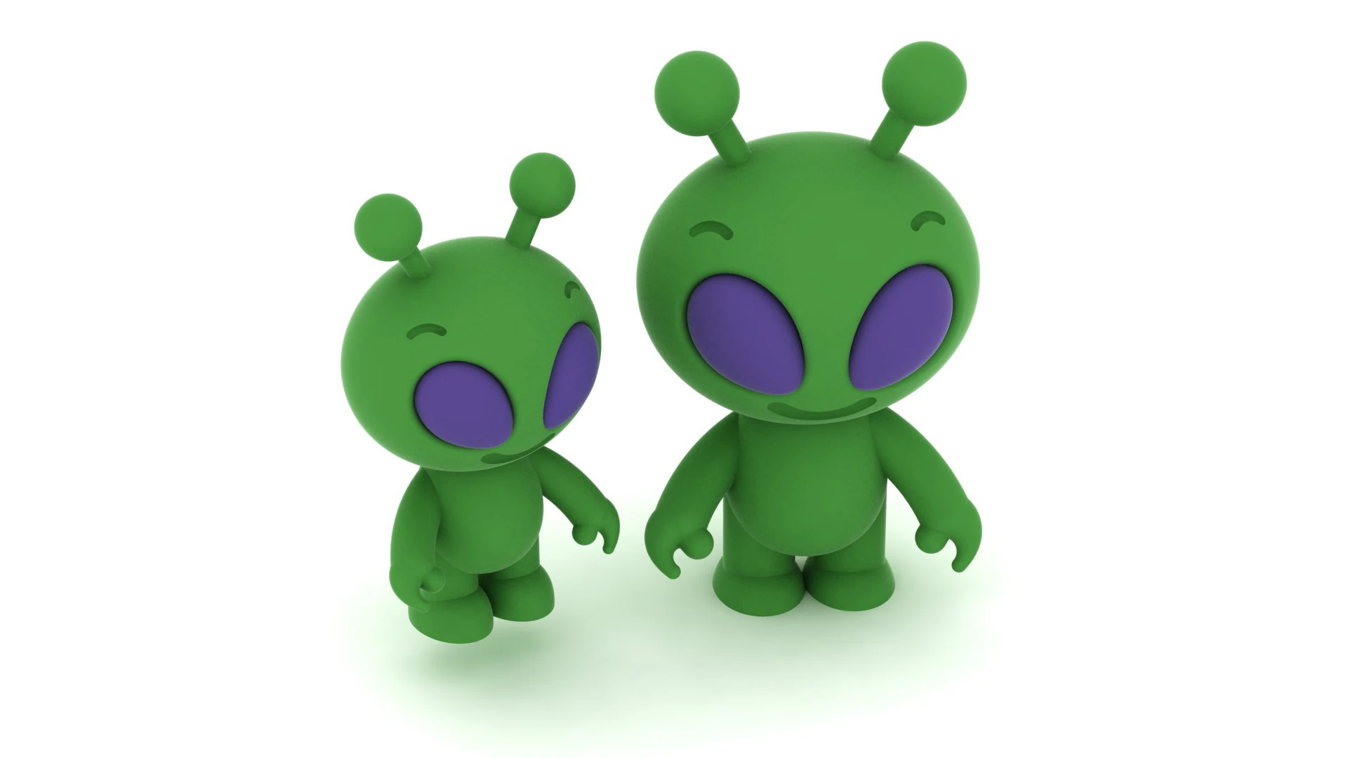 Cute Green Alien Character 3D Printable 3D Print Model .c4d .max .obj .3ds .fbx .stl .blend 