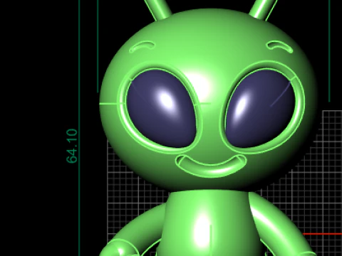 Cute Green Alien Character 3D Printable 3D Print Model