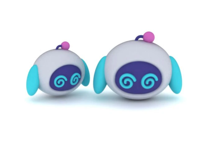 Cute Robot Head Cartoon 3D Printable Model 3D Print Model .c4d .max .obj .3ds .fbx .stl .blend
