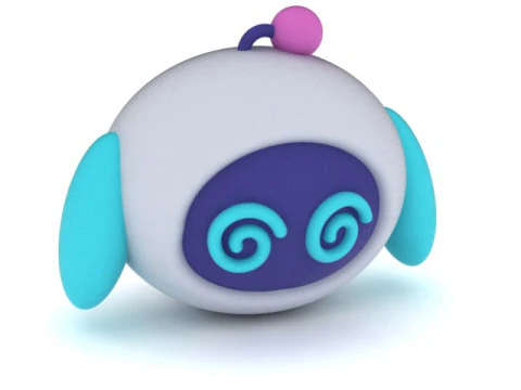 Cute Robot Head Cartoon 3D Printable Model 3D Print Model
