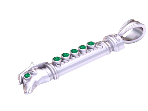 Елегантний золотий кулон з рубінами та діамантами 3D Принт Модель