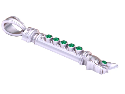 Елегантний золотий кулон з рубінами та діамантами 3D Принт Модель