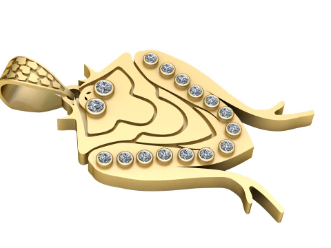 Title Gold Diamond Abstract Pendant 3D Print Model