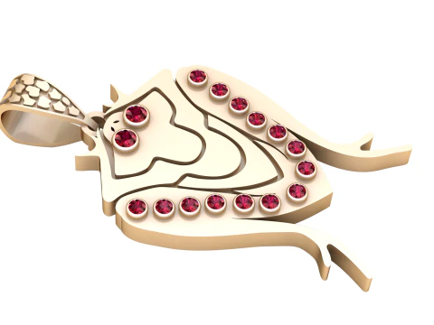 Title Gold Diamond Abstract Pendant 3D Print Model