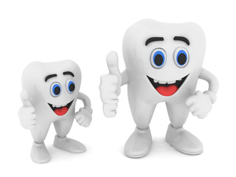 Karakter Maskot Gigi Bahagia 3D Dapat Dicetak Model Cetak 3D