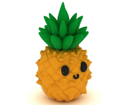 Cute Pineapple Character 3D Printable 3D Print Model