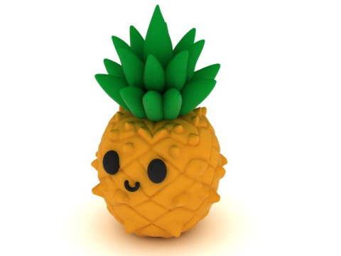 Cute Pineapple Character 3D Printable 3D Print Model