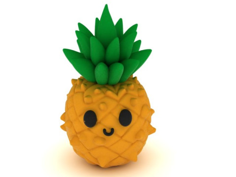Cute Pineapple Character 3D Printable 3D Print Model