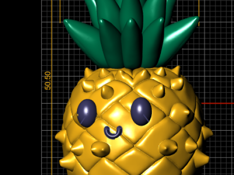 Cute Pineapple Character 3D Printable 3D Print Model