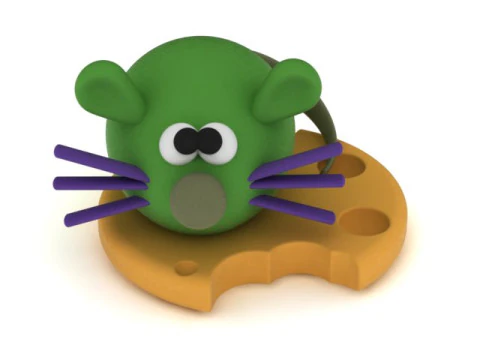 Cute Mouse with Cheese 3D Printable 3D Print Model