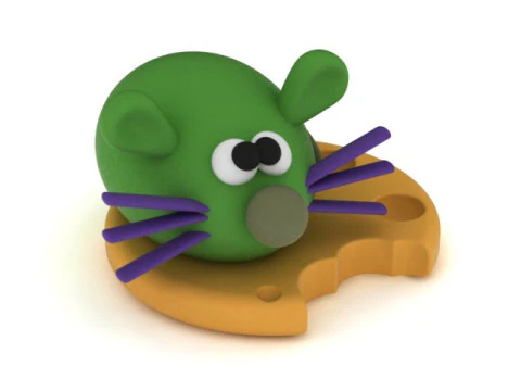Cute Mouse with Cheese 3D Printable 3D Print Model