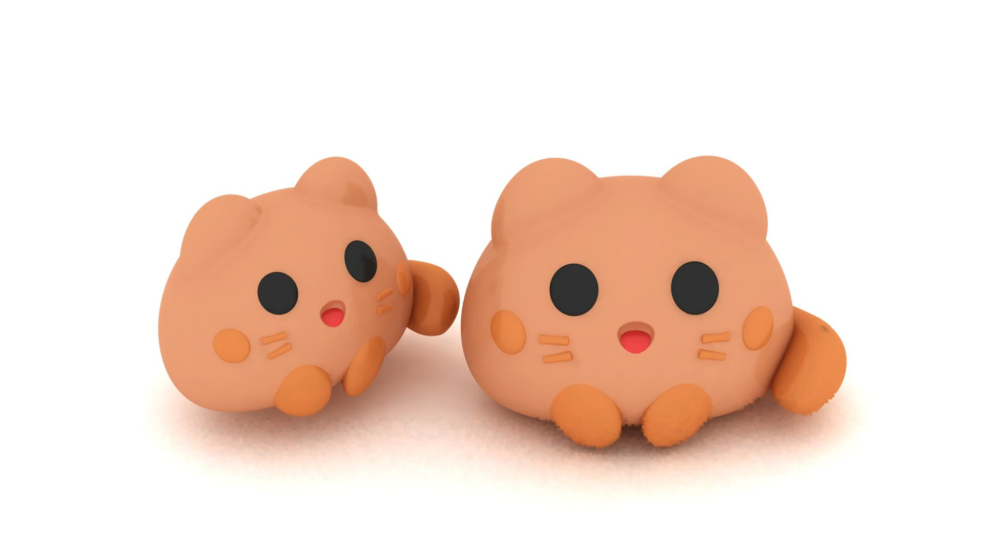 Cute Chubby Cat Kawaii 3D Printable 3D Print Model .c4d .max .obj .3ds .fbx .stl .blend