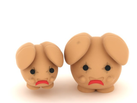 प्यारा रोता हुआ पिल्ला कार्टून 3डी प्रिंट करने योग्य 3D प्रिंट मॉडल