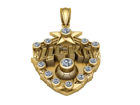 Custom Name Soccer Star Pendant with Diamond Halo 3D Printable Jewelry Model 3D Print Model