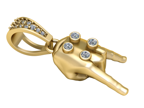 Diamond Peace Hand Pendant 3D Print Model
