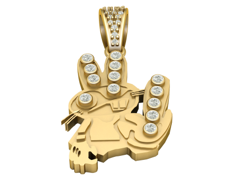Diamond Guitar Pendant Music Lover Gold Charm 3D Printable Jewelry Model 3D Print Model