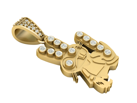 Diamond Guitar Pendant Music Lover Gold Charm 3D Printable Jewelry Model 3D Print Model