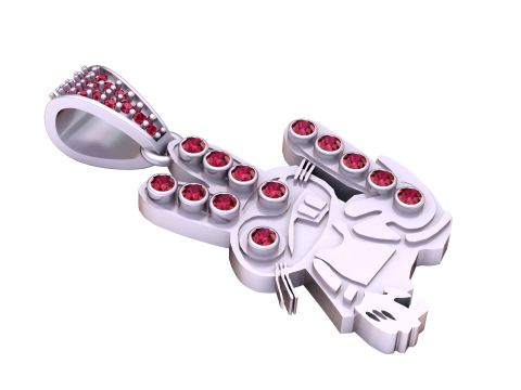 Diamond Guitar Pendant Music Lover Gold Charm 3D Printable Jewelry Model 3D Print Model