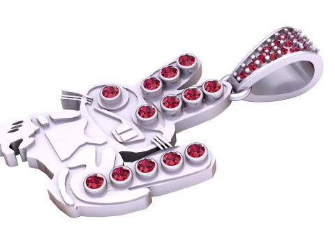 Diamond Guitar Pendant Music Lover Gold Charm 3D Printable Jewelry Model 3D Print Model