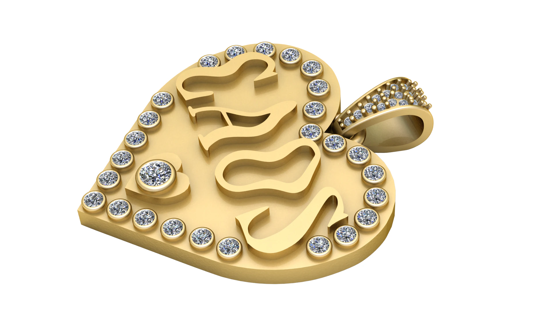 Diamond Leo Zodiac Pendant Luxury Gold Horoscope Charm 3D Printable Jewelry Model 3D Print Model .c4d .max .obj .3ds .fbx .stl .blend 