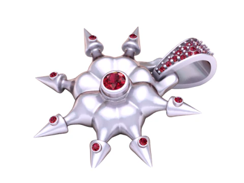 Royal Sunburst Diamond Pendant 3D Printable Gold Charm STL 3D Print Model