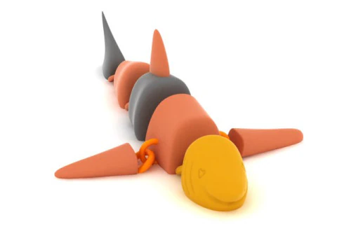 Cute Halloween Pumpkin Snake Stylized Spooky Cartoon Creature 3D Print Model