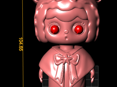 Cute Pink Reindeer Girl 3D Printable Toy Model Kawaii Cartoon Character STL 3D Print Model