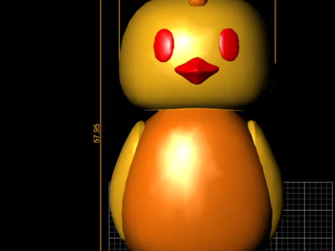 Cute Cartoon Chick 3D Printable Toy Model Kawaii Baby Bird STL File 3D Print Model