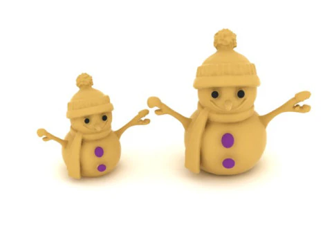 Cute Winter Snowman 3D Printable Model Cartoon Christmas Character STL 3D Print Model