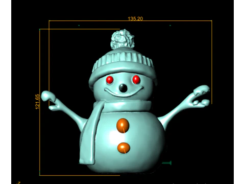 Cute Winter Snowman 3D Printable Model Cartoon Christmas Character STL 3D Print Model